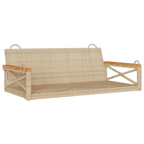 vidaXL b&eacute;zs polyrattan hintapad 109 x 62 x 40 cm