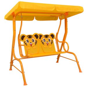 vidaXL s&aacute;rga sz&ouml;vet gyermek hintapad 115 x 75 x 110 cm