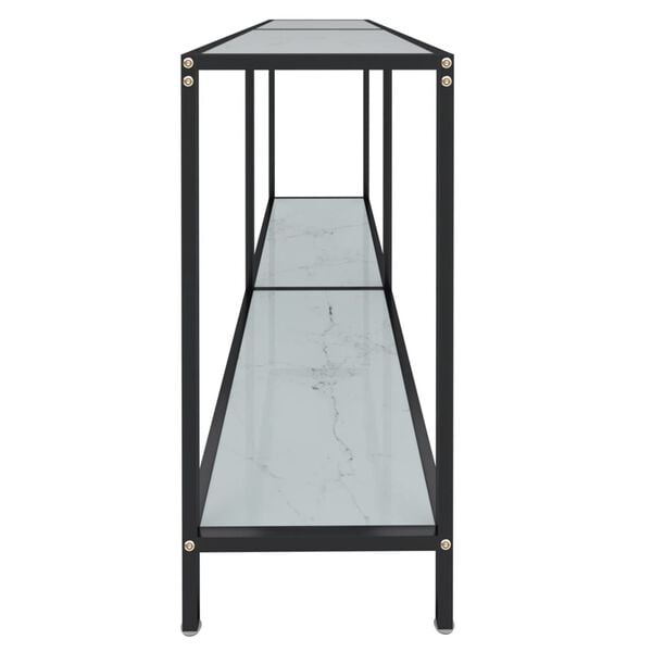 vidaXL fehér edzett üveg tálalóasztal 160 x 35 x 75,5 cm