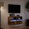 vidaXL 2 db füstös tölgy fali TV-szekrény LED-ekkel 41 x 31 x 45 cm