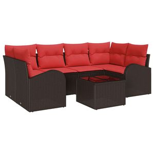 vidaXL Kerti Kanap&eacute; Szett Barna 55 x 55 x 37 cm polirattan