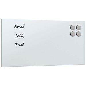 vidaXL feh&eacute;r falra szerelhető edzett &uuml;veg m&aacute;gnest&aacute;bla 40 x 20 cm