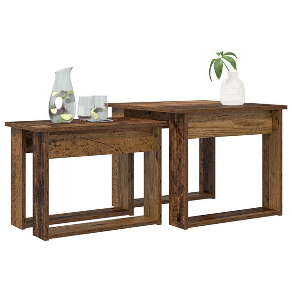 vidaXL K&aacute;vasztal Szett 2 pcs &Ouml;reg fa Faanyag