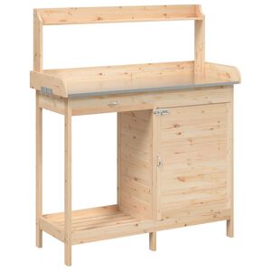 vidaXL t&ouml;m&ouml;r fenyőfa &uuml;ltetőasztal szekr&eacute;nnyel 110,5x45x124,5 cm