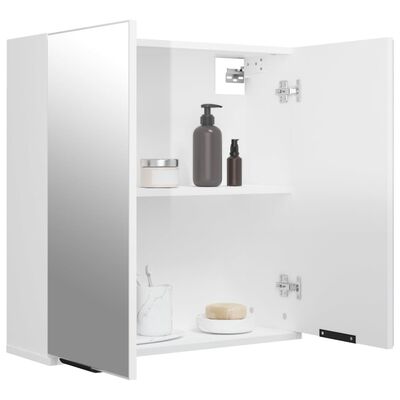 vidaXL magasfényű fehér tükrös fürdőszobaszekrény 64 x 20 x 67 cm