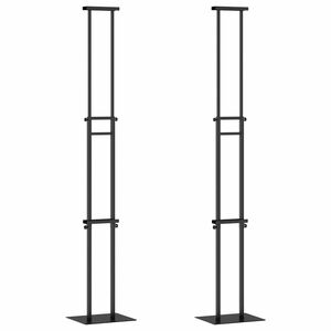 vidaXL Ki&aacute;ll&iacute;t&oacute; &Aacute;llv&aacute;ny 2 db Fekete 30 x 23,5 x 210 cm Ac&eacute;l