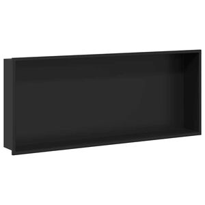 vidaXL Zuhany Niche Fekete 75 x 30 x 9,5 cm Rozsdamentes ac&eacute;l