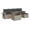 vidaXL 6 r&eacute;szes vil&aacute;gossz&uuml;rke polyrattan kerti &uuml;lőgarnit&uacute;ra p&aacute;rn&aacute;kkal
