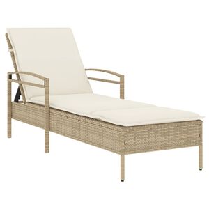 vidaXL b&eacute;zs polyrattan napoz&oacute;&aacute;gy p&aacute;rn&aacute;val 63x200x81 cm