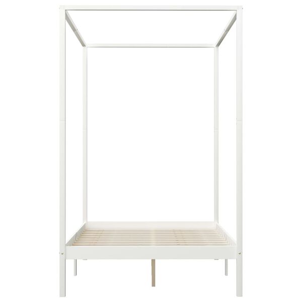 vidaXL 2 fi&oacute;kos feh&eacute;r t&ouml;m&ouml;r fenyőfa baldachinos &aacute;gykeret 90 x 200 cm