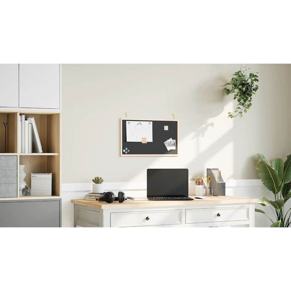 vidaXL fekete kr&eacute;tat&aacute;bla t&ouml;m&ouml;r fenyőfa kerettel 60 x 40 cm