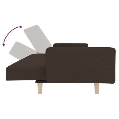 vidaXL kétszemélyes sötétbarna szövet kanapéágy két párnával