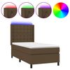 vidaXL barna sz&ouml;vet rug&oacute;s &eacute;s LED-es &aacute;gy matraccal 90x190 cm