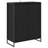 vidaXL Cipőszekr&eacute;ny t&aacute;rol&oacute;val Fekete t&ouml;lgy 79 x 36 x 100 cm Szerelt Fa