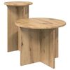 vidaXL Kisasztal k&eacute;szlet 2 db K&eacute;zműves T&ouml;lgy &Oslash; 45 x 35 cm Szerelt Fa