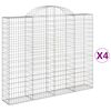 vidaXL 4 db &iacute;ves horganyzott vas gabion kos&aacute;r 200x30x160/180 cm
