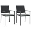 vidaXL 2 db fekete polyrattan kerti sz&eacute;k p&aacute;rn&aacute;val 56 x 62,5 x 89 cm
