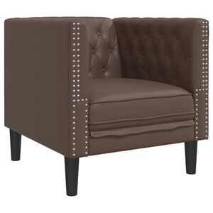 vidaXL barna műbőr Chesterfield kanap&eacute;fotel