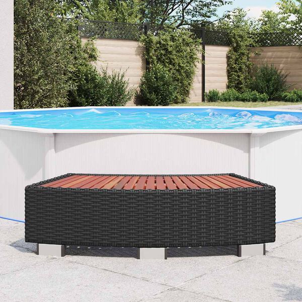 vidaXL Polyrattan, fekete Spa fellépő 92x45x25 cm
