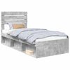 vidaXL &Aacute;gykeret fejt&aacute;ml&aacute;val Beton Sz&uuml;rke 90 x 190 cm T&ouml;m&ouml;r fenyőfa