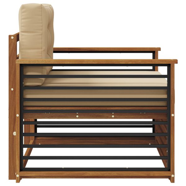 vidaXL K&uuml;lt&eacute;ri kanap&eacute; szett T&ouml;m&ouml;r ak&aacute;cfa &eacute;s poli&eacute;szter Term&eacute;szetes