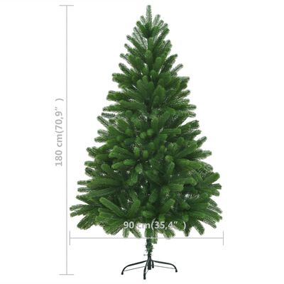 vidaXL zöld műkarácsonyfa LED-ekkel és gömbszettel 180 cm