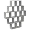 vidaXL Falpolc Betonsz&uuml;rke 120 x 20 x 136 cm Szerelt Fa