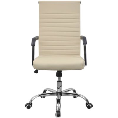 vidaXL krémszínű műbőr irodai szék 55 x 63 cm