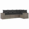 vidaXL 5 r&eacute;szes sz&uuml;rke polyrattan kerti &uuml;lőgarnit&uacute;ra p&aacute;rn&aacute;kkal
