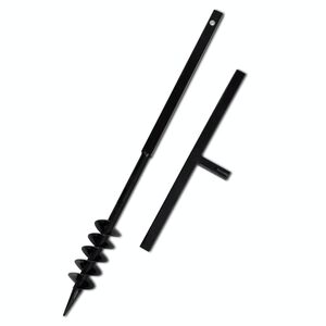 K&eacute;zi F&ouml;ld F&uacute;r&oacute; Auger Bit 80 mm Dupla Spir&aacute;llal Fekete Ac&eacute;l