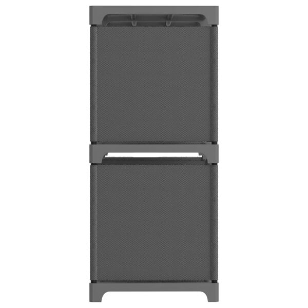 vidaXL 6 rekeszes szürke szövet bemutató polc 103 x 30 x 72,5 cm