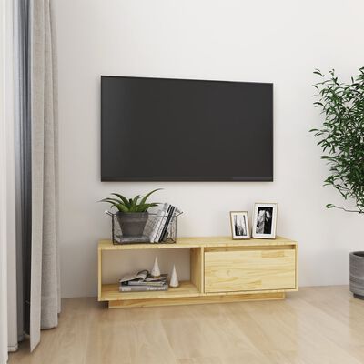 vidaXL tömör fenyőfa TV-szekrény 110 x 30 x 33,5 cm