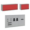 vidaXL Munkaszekr&eacute;ny K&eacute;szlet 8 pcs Piros Porsz&oacute;rt Ac&eacute;l &eacute;s M&eacute;rn&ouml;ki Fa