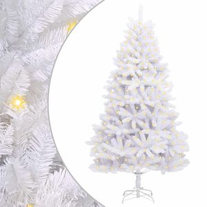 vidaXL Mű kar&aacute;csonyfa 300 LED PVC &eacute;s Ac&eacute;l Feh&eacute;r