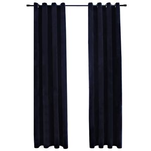 vidaXL 2 db fekete b&aacute;rsony s&ouml;t&eacute;t&iacute;tőf&uuml;gg&ouml;ny gyűrűkkel 140 x 175 cm