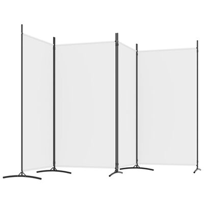 vidaXL 4 paneles fehér szövet térelválasztó 346x180 cm