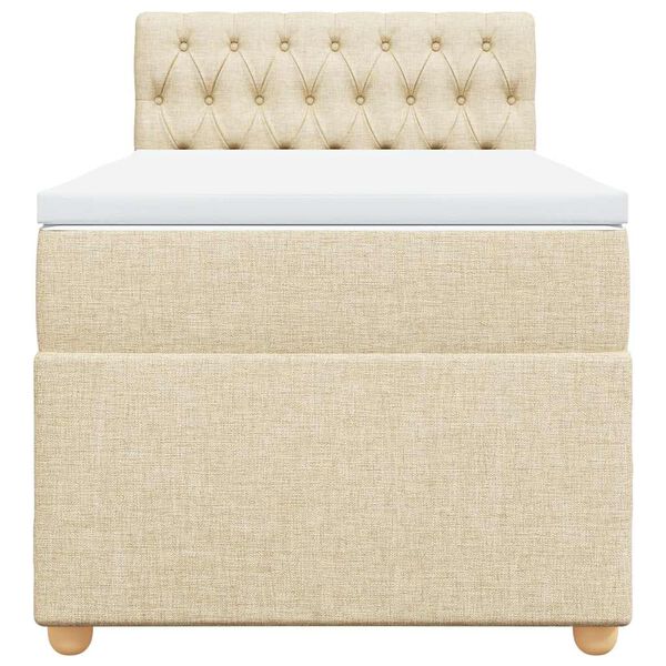 vidaXL kr&eacute;msz&iacute;nű sz&ouml;vet rug&oacute;s &aacute;gy matraccal 80 x 200 cm