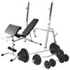 vidaXL edzőpad &aacute;llv&aacute;nnyal, egykezes &eacute;s k&eacute;tkezes s&uacute;lyz&oacute;szettel 120 kg