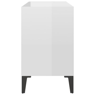 vidaXL magasfényű fehér TV-szekrény fémlábakkal 69,5 x 30 x 50 cm