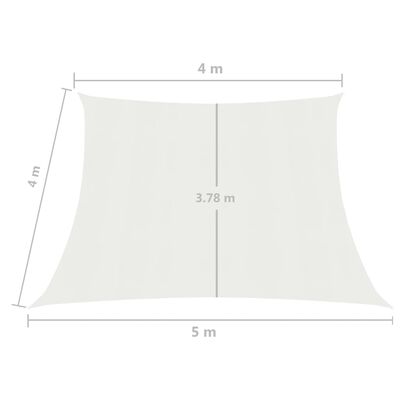 vidaXL fehér HDPE napvitorla 160 g/m² 4/5 x 4 m