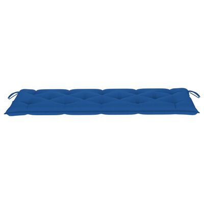 vidaXL tömör tíkfa kerti pad kék párnával 150 cm