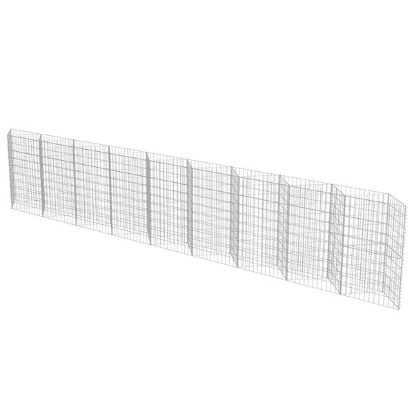 vidaXL horganyzott acél gabion fal 630 x 30 x 100 cm