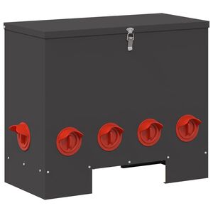 vidaXL Csirke etető Fekete 60,5 x 29 x 51 cm Hidegen Hengerelt Ac&eacute;l