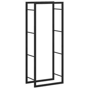 vidaXL fekete ac&eacute;l tűzifat&aacute;rol&oacute; &aacute;llv&aacute;ny 50x28x132 cm