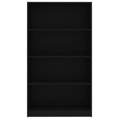 vidaXL 4-szintes fekete forgácslap könyvszekrény 80 x 24 x 142 cm