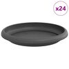 vidaXL Kerek Vir&aacute;g T&aacute;lca 24 db Fekete &Oslash; 14 x 2 cm Műanyag