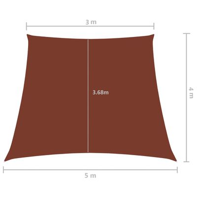 vidaXL terrakotta trapéz alakú oxford-szövet napvitorla 3/5 x 4 m