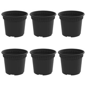 vidaXL Kerek Vir&aacute;gcser&eacute;p 6 pcs Fekete &Oslash; 12,5 x 10 cm Műanyag