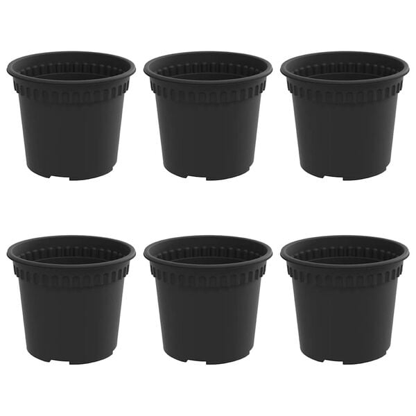 vidaXL Kerek Vir&aacute;gcser&eacute;p 6 pcs Fekete &Oslash; 12,5 x 10 cm Műanyag