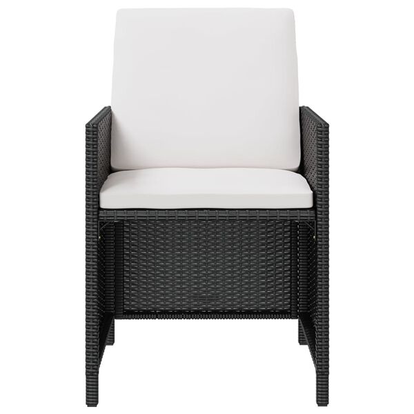 vidaXL 11-r&eacute;szes fekete polyrattan k&uuml;lt&eacute;ri &eacute;tkezőszett p&aacute;rn&aacute;kkal